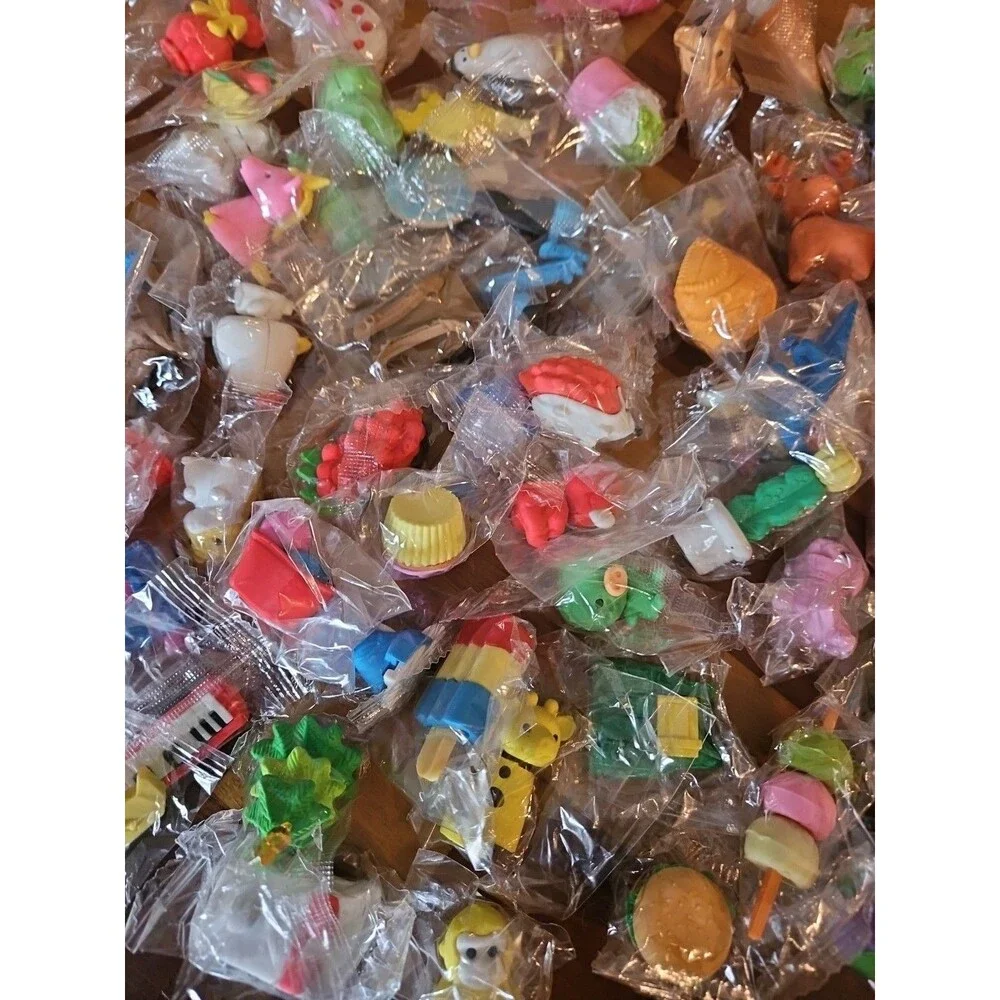 Erasers Animal Food Various Designs For Puzzles Or Kids Desk 70 Pcs New In Pack